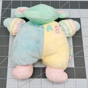 Eden Elephant ABC Plush Rattle Toy Lovey Pastel Colors 7 Inch Stuffed Vintage
